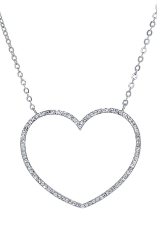 CZ Crystal Open Heart Necklace-Chain Necklaces-Krush Kandy, Women's Online Fashion Boutique Located in Phoenix, Arizona (Scottsdale Area)