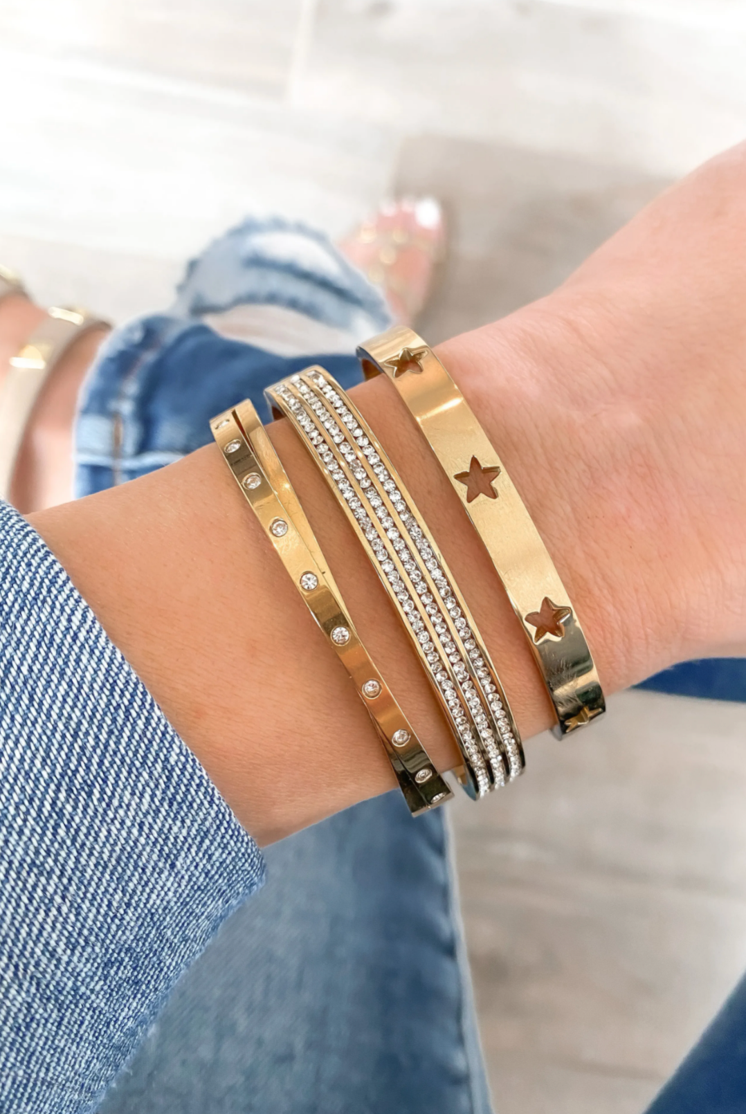 Counting The Stars Bangle Bracelet-Bracelets-Krush Kandy, Women's Online Fashion Boutique Located in Phoenix, Arizona (Scottsdale Area)