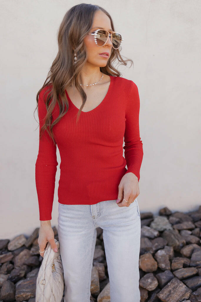 Sleek Simplicity Knit Sweater Top-Sweaters-Krush Kandy, Women's Online Fashion Boutique Located in Phoenix, Arizona (Scottsdale Area)