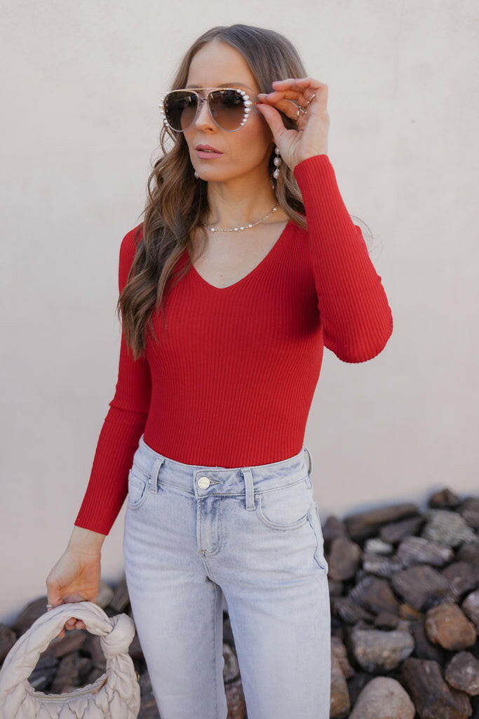 Sleek Simplicity Knit Sweater Top-Sweaters-Krush Kandy, Women's Online Fashion Boutique Located in Phoenix, Arizona (Scottsdale Area)