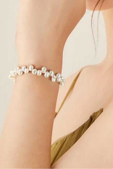 Freshwater Pearl Irregular Minimalist Beaded Bracelet-Bracelets-Krush Kandy, Women's Online Fashion Boutique Located in Phoenix, Arizona (Scottsdale Area)