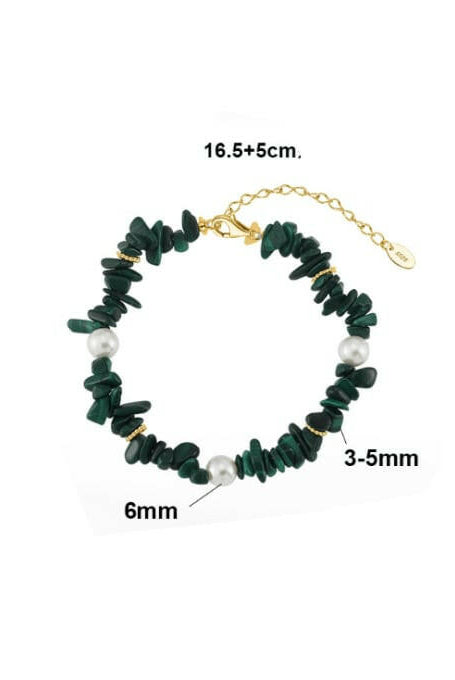 Freshwater Pearl & Malachite Bracelet-Bracelets-Krush Kandy, Women's Online Fashion Boutique Located in Phoenix, Arizona (Scottsdale Area)
