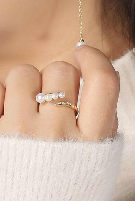 Vintage Pearl Minimalist Ring-Earrings-Krush Kandy, Women's Online Fashion Boutique Located in Phoenix, Arizona (Scottsdale Area)