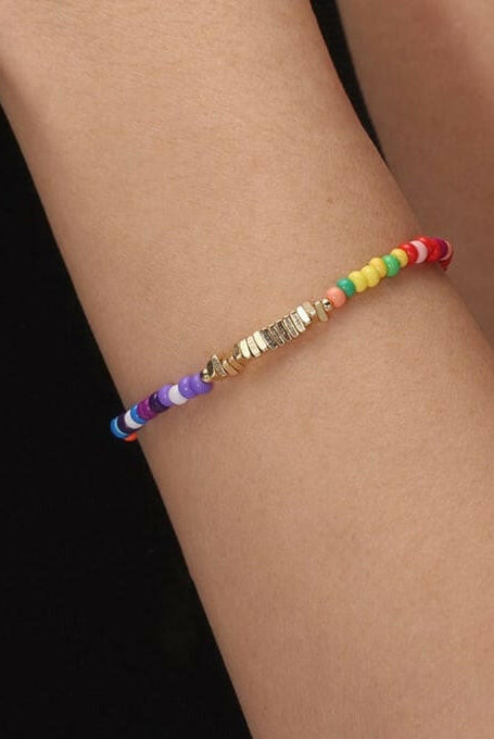 Multi Color & Pearl Beaded Bracelet-Bracelets-Krush Kandy, Women's Online Fashion Boutique Located in Phoenix, Arizona (Scottsdale Area)