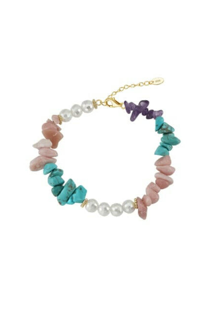 Freshwater Pearl & Rough Cut Stone Bracelet-Bracelets-Krush Kandy, Women's Online Fashion Boutique Located in Phoenix, Arizona (Scottsdale Area)