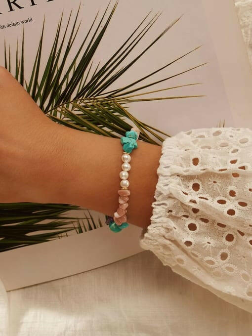 Freshwater Pearl & Rough Cut Stone Bracelet-Bracelets-Krush Kandy, Women's Online Fashion Boutique Located in Phoenix, Arizona (Scottsdale Area)