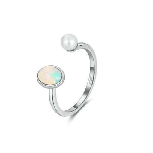 Opal & Pearl Geometric Minimalist Band Ring-Rings-Krush Kandy, Women's Online Fashion Boutique Located in Phoenix, Arizona (Scottsdale Area)