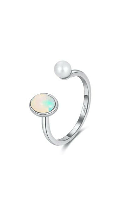 Opal & Pearl Geometric Minimalist Band Ring-Rings-Krush Kandy, Women's Online Fashion Boutique Located in Phoenix, Arizona (Scottsdale Area)