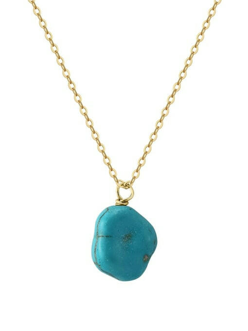 Turquoise Slab Minimalist Necklace-Necklaces-Krush Kandy, Women's Online Fashion Boutique Located in Phoenix, Arizona (Scottsdale Area)