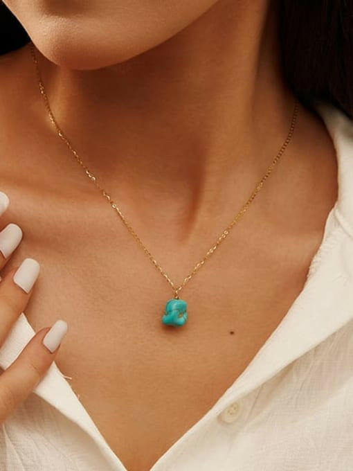 Turquoise Slab Minimalist Necklace-Necklaces-Krush Kandy, Women's Online Fashion Boutique Located in Phoenix, Arizona (Scottsdale Area)