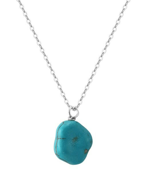 Turquoise Slab Minimalist Necklace-Necklaces-Krush Kandy, Women's Online Fashion Boutique Located in Phoenix, Arizona (Scottsdale Area)