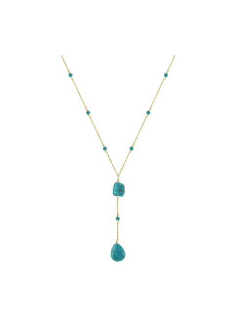 Turquoise Tassel Vintage Lariat Necklace-Necklaces-Krush Kandy, Women's Online Fashion Boutique Located in Phoenix, Arizona (Scottsdale Area)