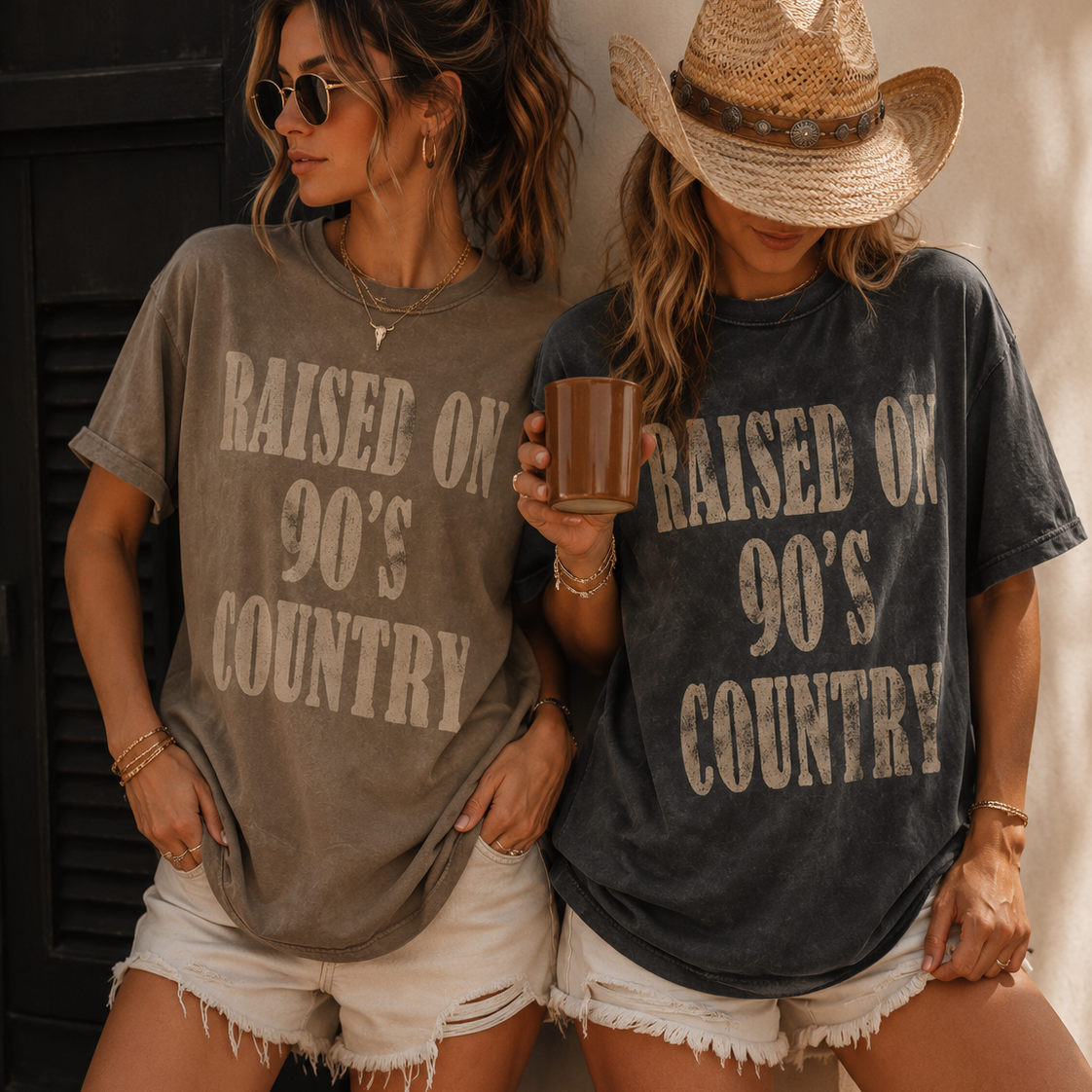 Raised on 90's Country Mineral Washed Graphic Tee