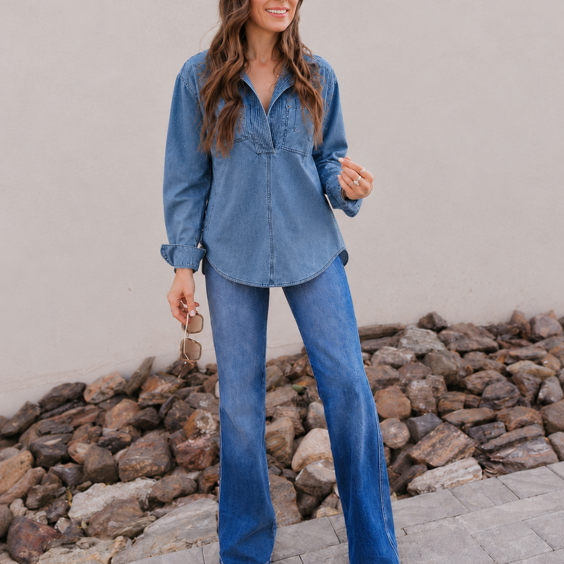 Rodeo Muse Denim Long Sleeve Top