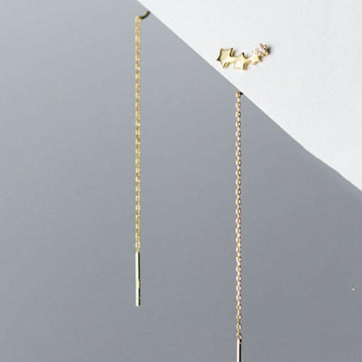 Sterling Silver Tassel Trend Threader Earrings-Earrings-Krush Kandy, Women's Online Fashion Boutique Located in Phoenix, Arizona (Scottsdale Area)