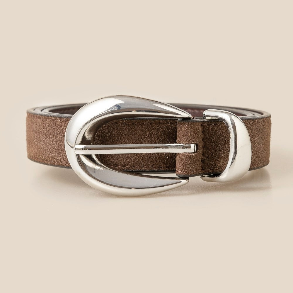 Oval Buckle Soft Leather Belt