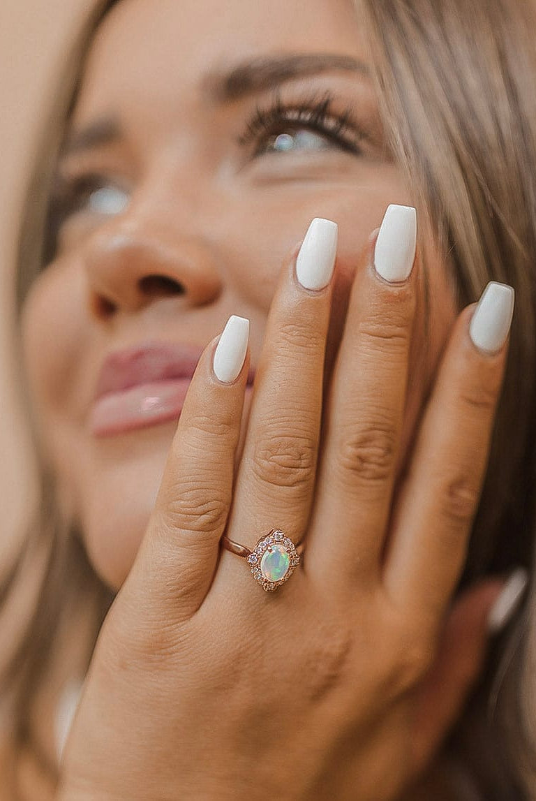 Endless Time Opal Ring MADE TO ORDER-Dainty Rings-Krush Kandy, Women's Online Fashion Boutique Located in Phoenix, Arizona (Scottsdale Area)