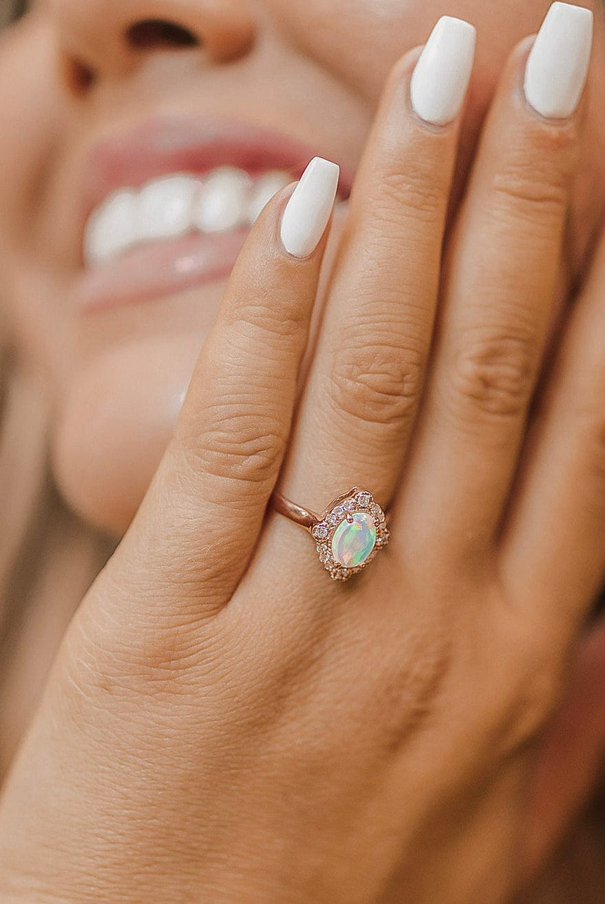 Endless Time Opal Ring MADE TO ORDER-Dainty Rings-Krush Kandy, Women's Online Fashion Boutique Located in Phoenix, Arizona (Scottsdale Area)