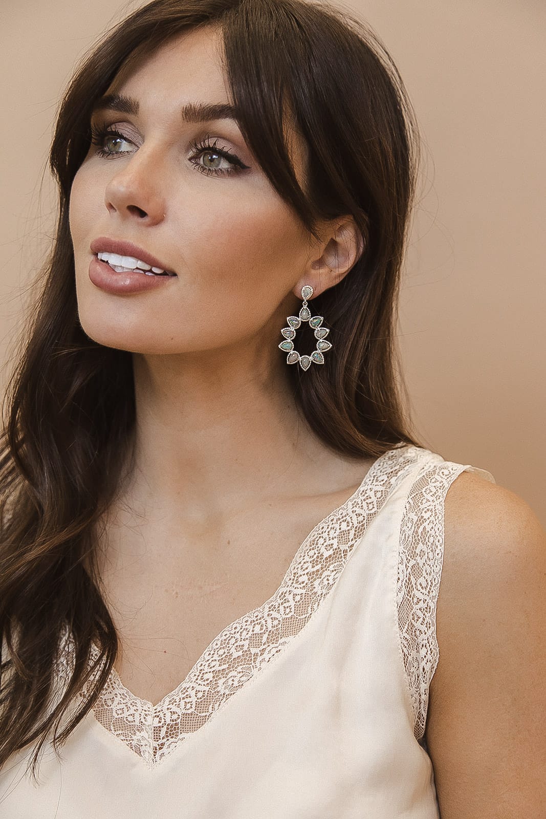 Eternal Bloom Teardrop Stone Earrings-Earrings-Krush Kandy, Women's Online Fashion Boutique Located in Phoenix, Arizona (Scottsdale Area)