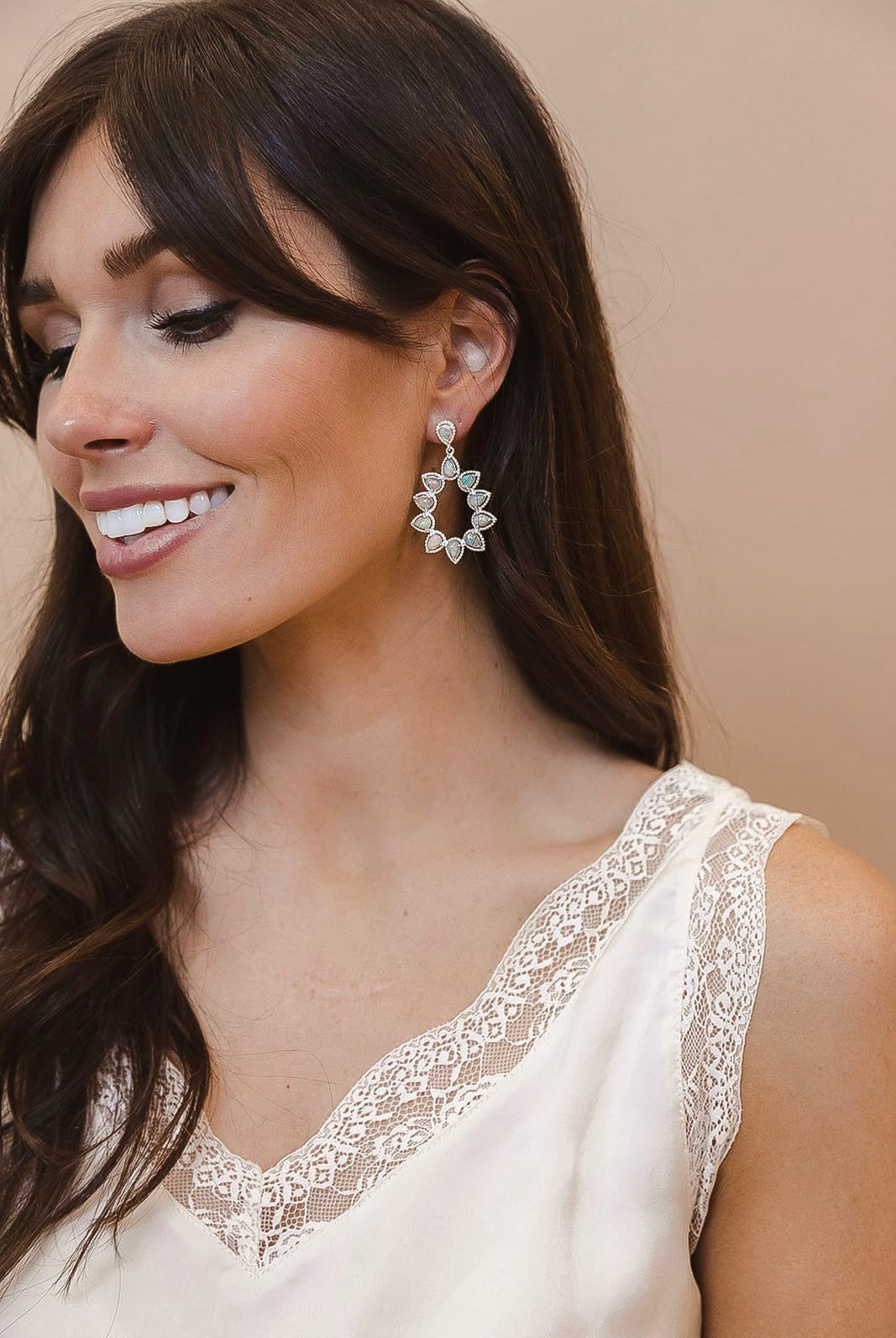 Eternal Bloom Teardrop Stone Earrings-Earrings-Krush Kandy, Women's Online Fashion Boutique Located in Phoenix, Arizona (Scottsdale Area)