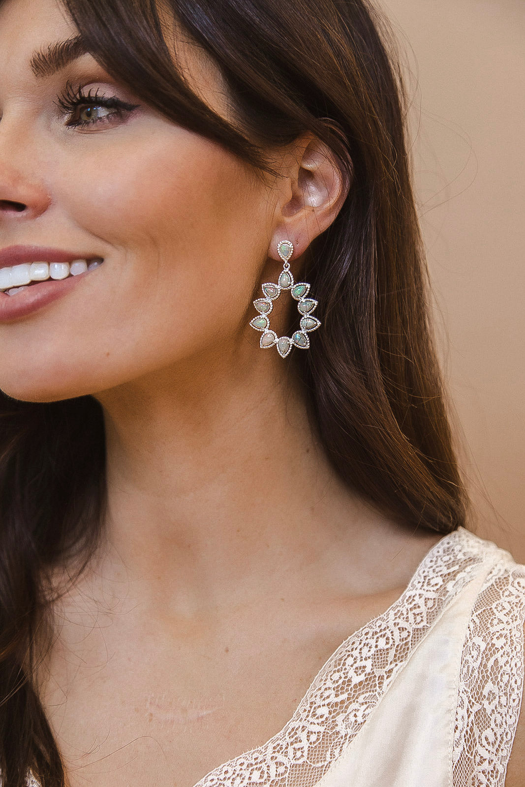 Eternal Bloom Teardrop Stone Earrings-Earrings-Krush Kandy, Women's Online Fashion Boutique Located in Phoenix, Arizona (Scottsdale Area)