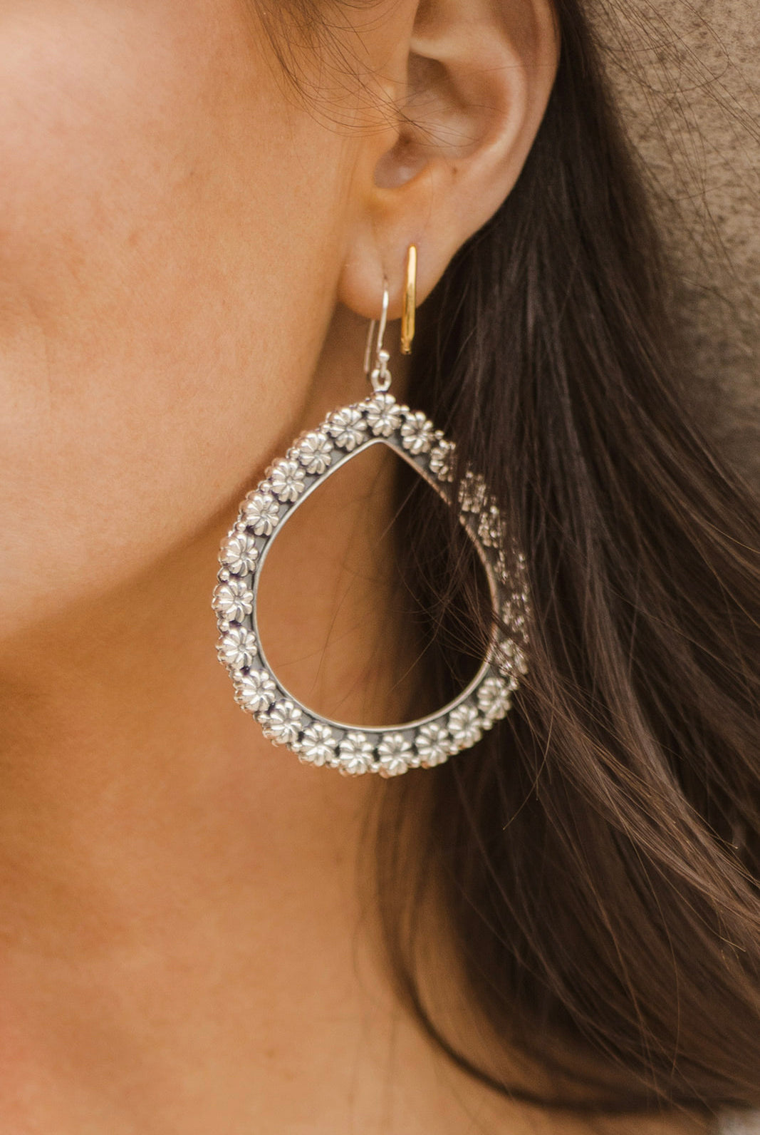 Feel The Daisy Sterling Hoops MADE TO ORDER-Earrings-Krush Kandy, Women's Online Fashion Boutique Located in Phoenix, Arizona (Scottsdale Area)