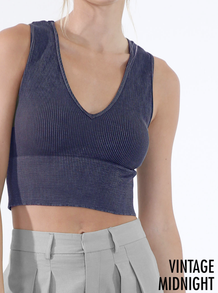 NikiBiki Vintage Plunge V-Neck Top-Tanks-Krush Kandy, Women's Online Fashion Boutique Located in Phoenix, Arizona (Scottsdale Area)