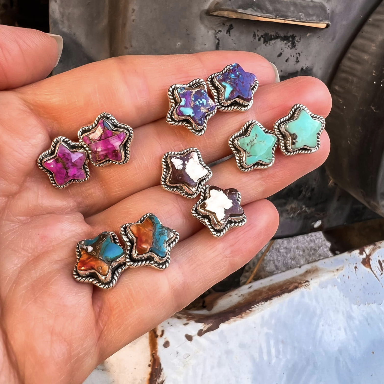 Krush Kandy Single Stone Star Earrings-Stud Earrings-Krush Kandy, Women's Online Fashion Boutique Located in Phoenix, Arizona (Scottsdale Area)