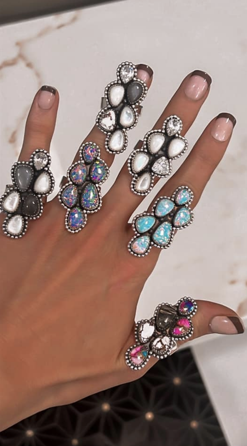 Kristyn's Cluster Crawler Stone Ring-Crawler Rings-Krush Kandy, Women's Online Fashion Boutique Located in Phoenix, Arizona (Scottsdale Area)