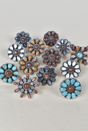 Chocolate Moonstone & Stone Cluster Sterling Silver Rings-Cluster Rings-Krush Kandy, Women's Online Fashion Boutique Located in Phoenix, Arizona (Scottsdale Area)