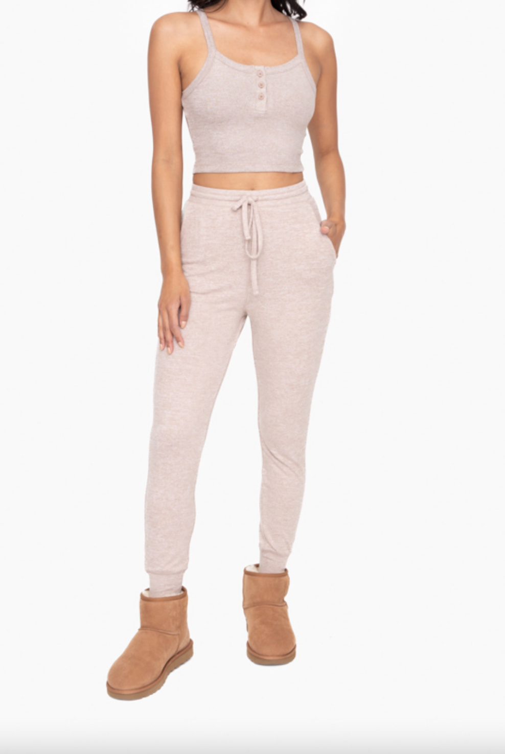 Mono B Brushed Jogger Lounge Pants-Joggers-Krush Kandy, Women's Online Fashion Boutique Located in Phoenix, Arizona (Scottsdale Area)