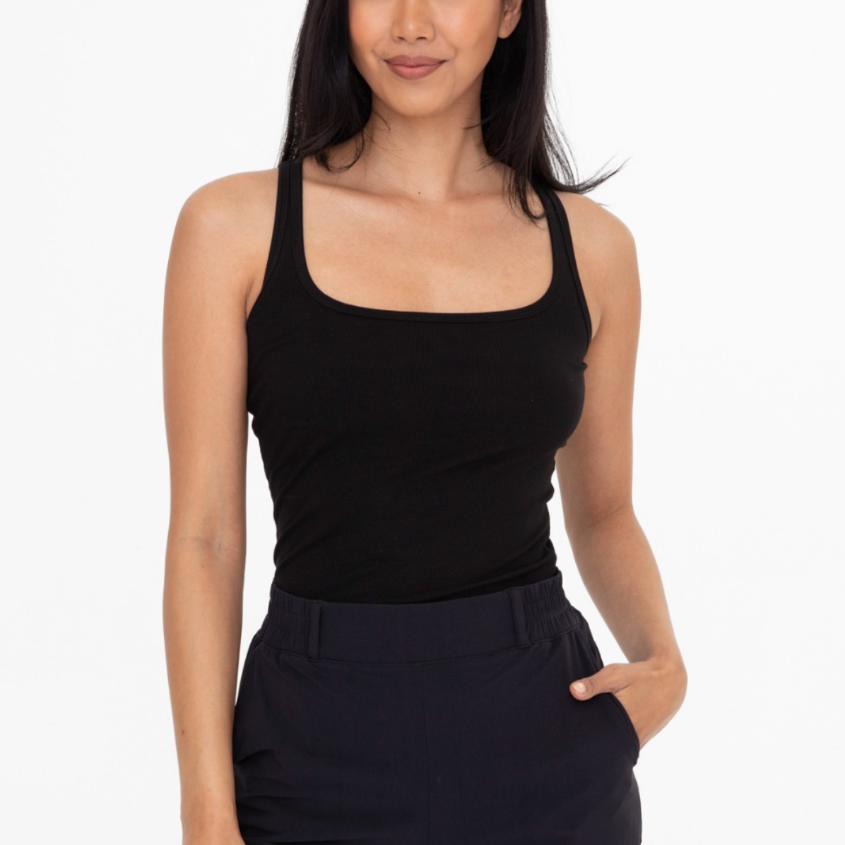 S-3X Mono B Square Neck Every Day Tank-Tanks-Krush Kandy, Women's Online Fashion Boutique Located in Phoenix, Arizona (Scottsdale Area)