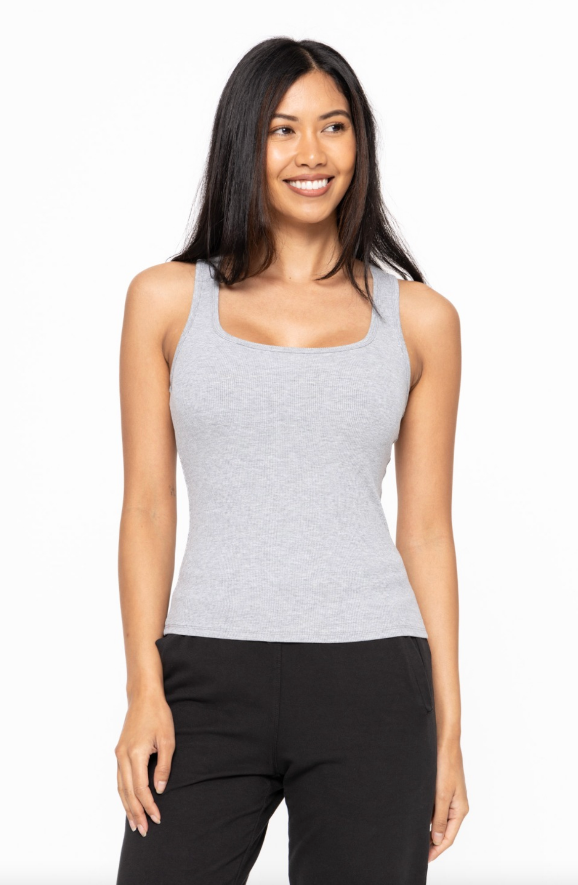 S-3X Mono B Square Neck Every Day Tank-Tanks-Krush Kandy, Women's Online Fashion Boutique Located in Phoenix, Arizona (Scottsdale Area)