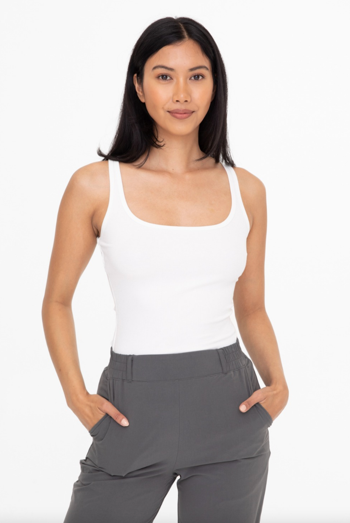 S-3X Mono B Square Neck Every Day Tank-Tanks-Krush Kandy, Women's Online Fashion Boutique Located in Phoenix, Arizona (Scottsdale Area)