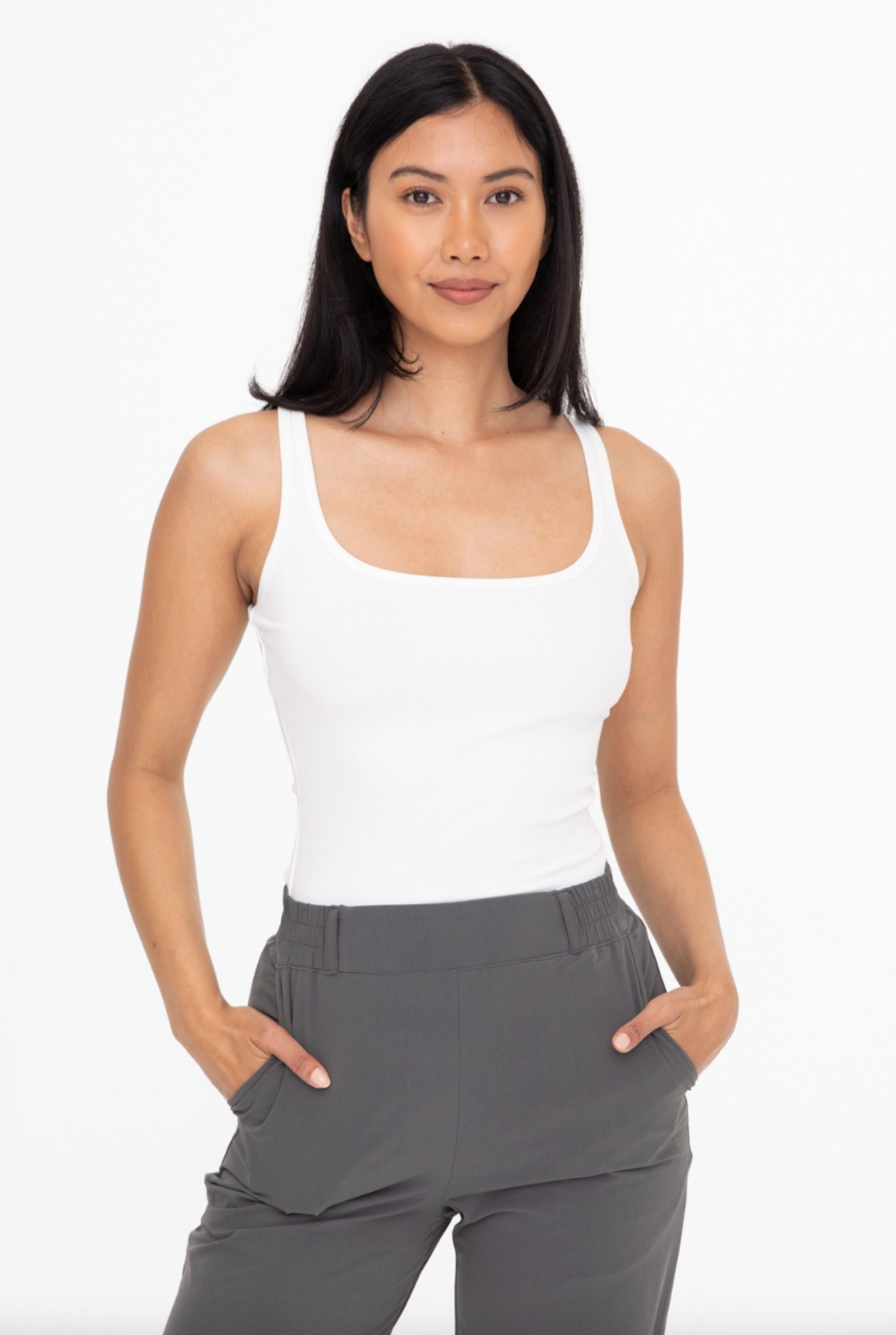 S-3X Mono B Square Neck Every Day Tank-Tanks-Krush Kandy, Women's Online Fashion Boutique Located in Phoenix, Arizona (Scottsdale Area)
