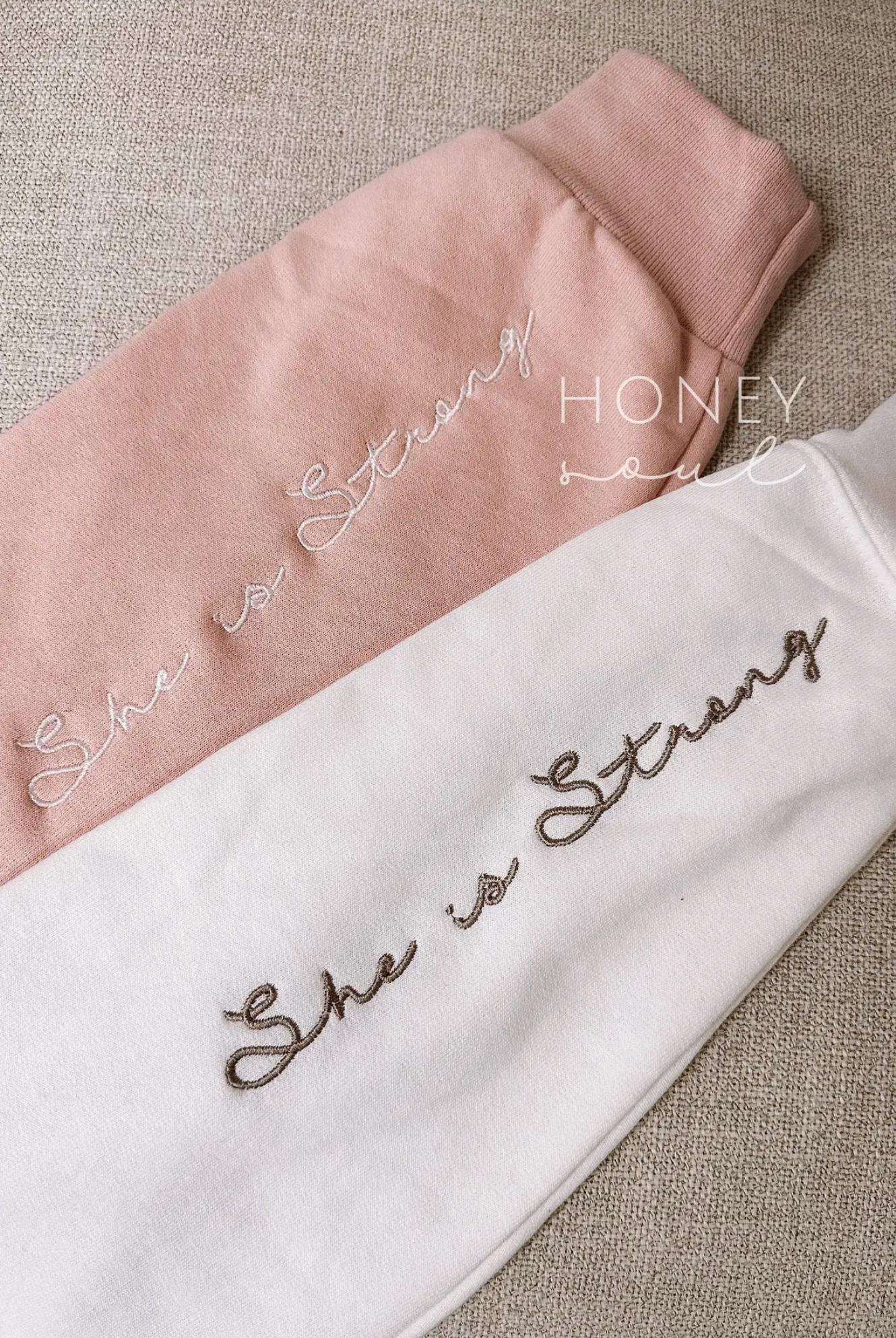 Embroidered She Is Strong Sweatshirt PREORDER-Graphic Tees-Krush Kandy, Women's Online Fashion Boutique Located in Phoenix, Arizona (Scottsdale Area)