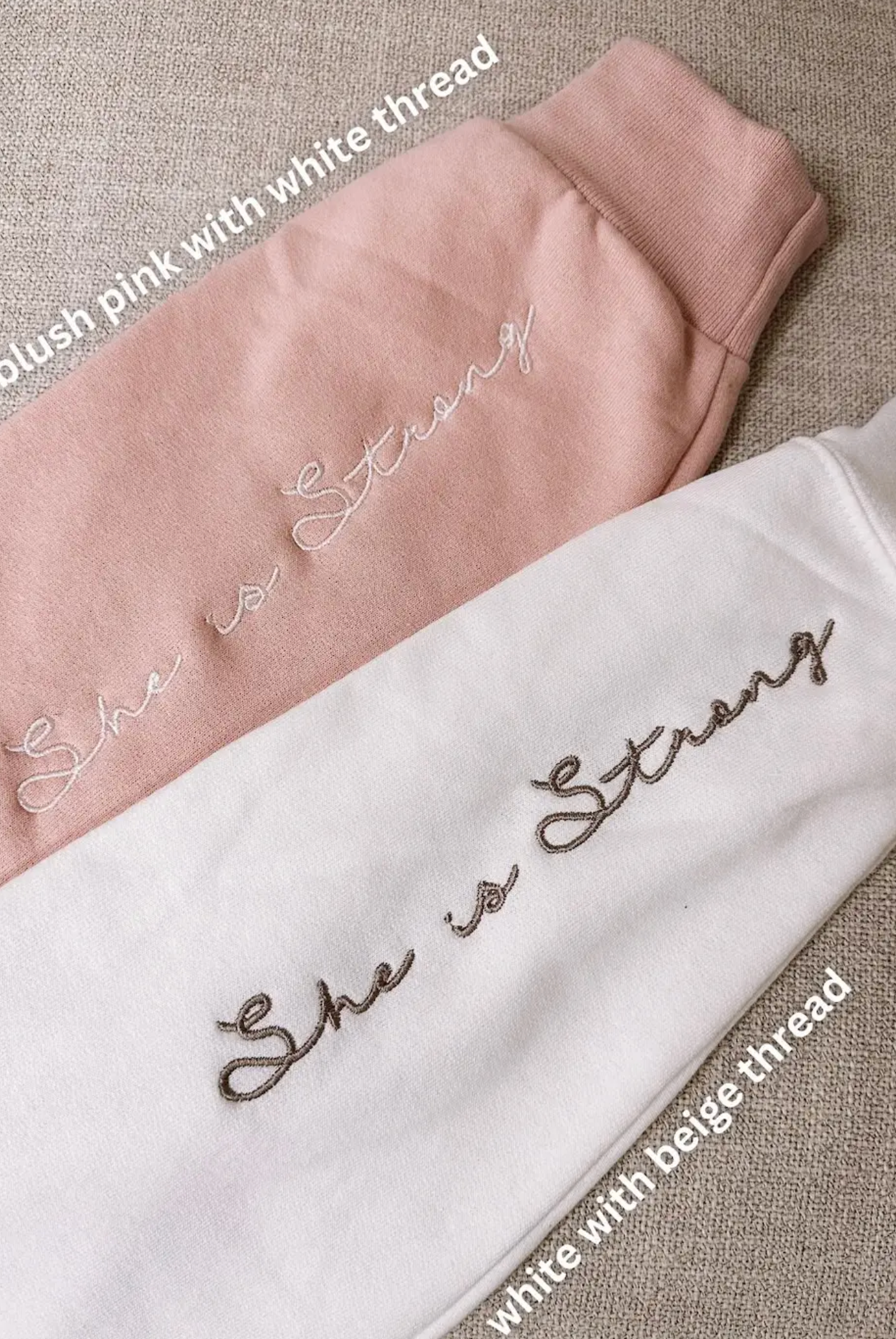 Embroidered She Is Strong Sweatshirt PREORDER-Graphic Tees-Krush Kandy, Women's Online Fashion Boutique Located in Phoenix, Arizona (Scottsdale Area)