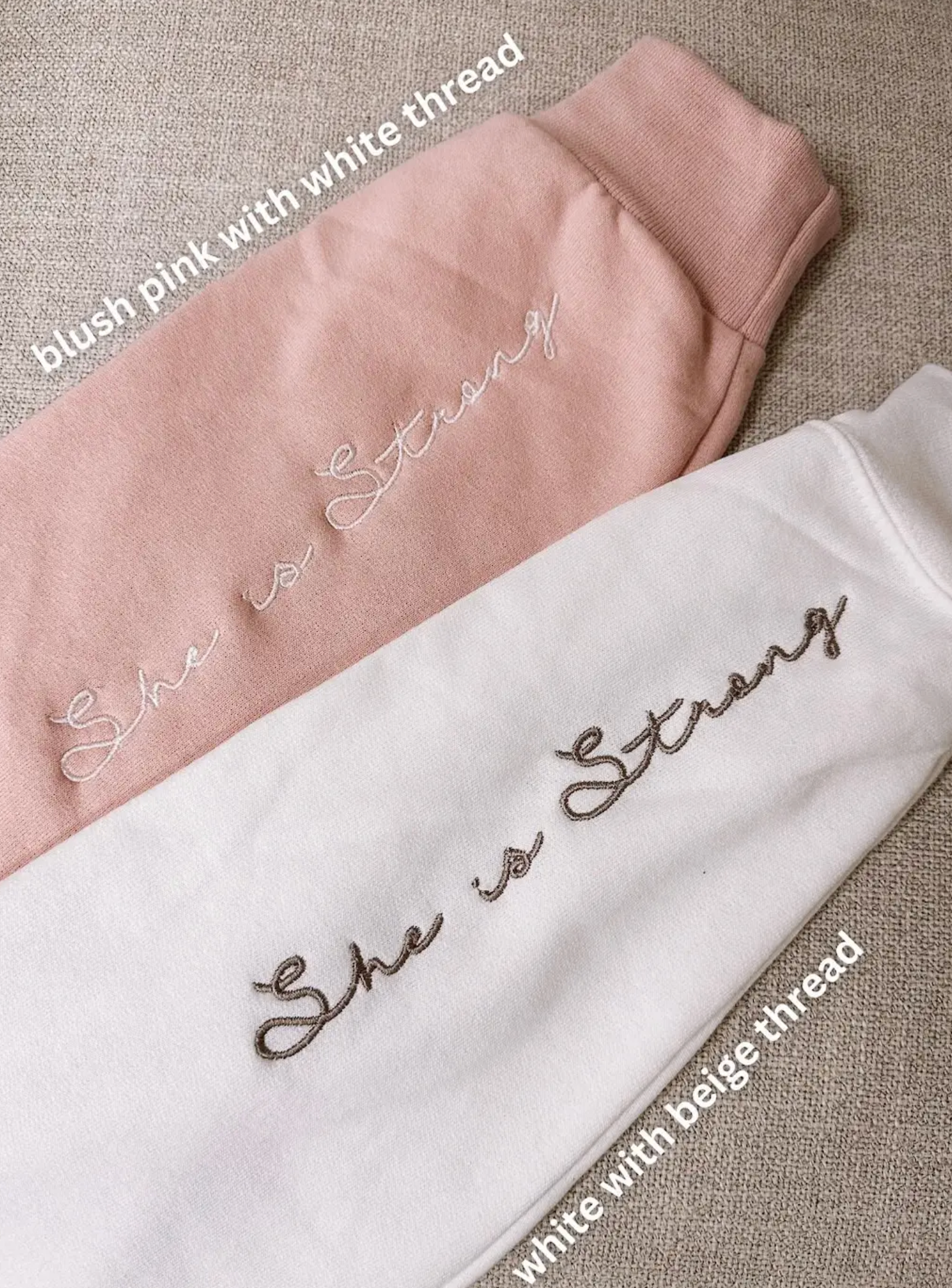Embroidered She Is Strong Sweatshirt PREORDER-Graphic Tees-Krush Kandy, Women's Online Fashion Boutique Located in Phoenix, Arizona (Scottsdale Area)