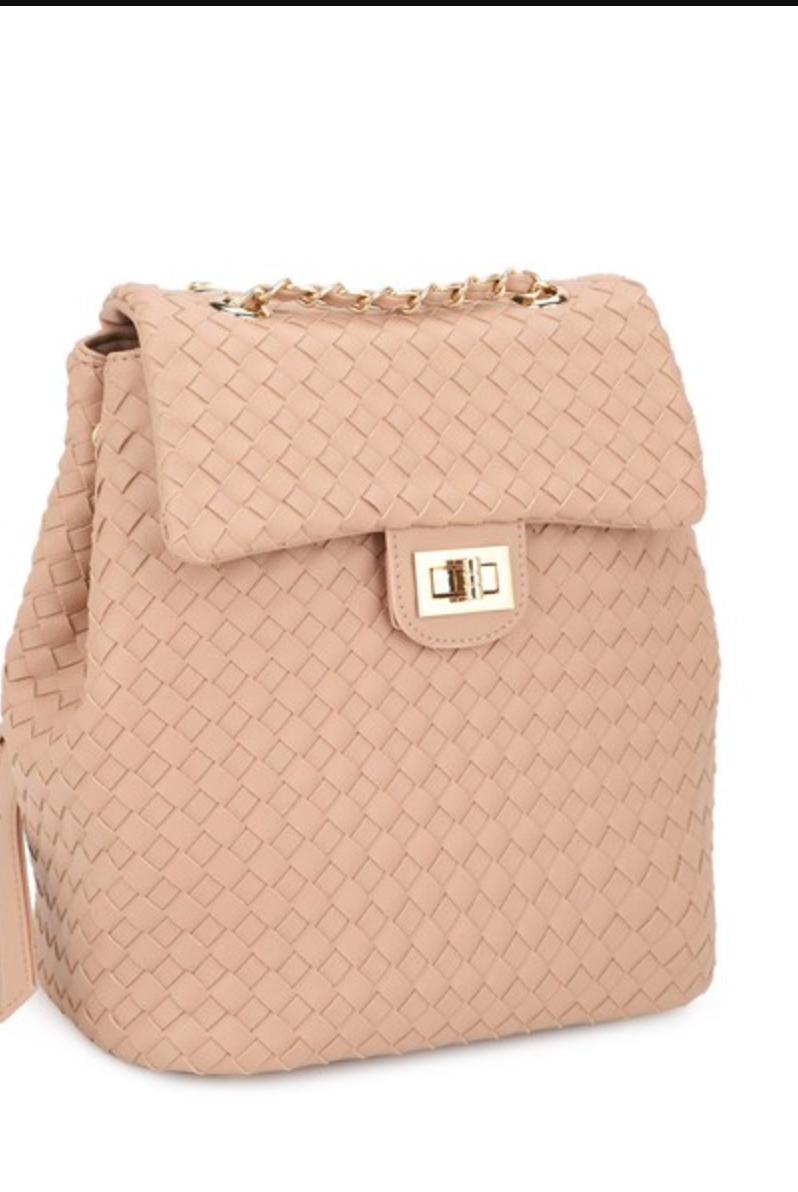 Sienna Woven Vegan Leather Backpack-Purses & Bags-Krush Kandy, Women's Online Fashion Boutique Located in Phoenix, Arizona (Scottsdale Area)