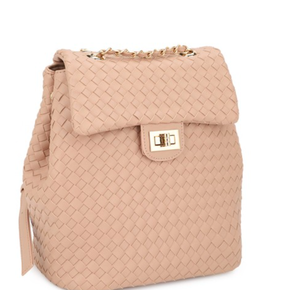 Sienna Woven Vegan Leather Backpack-Purses & Bags-Krush Kandy, Women's Online Fashion Boutique Located in Phoenix, Arizona (Scottsdale Area)