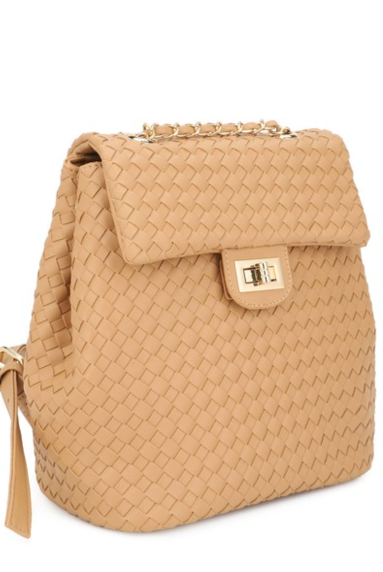 Sienna Woven Vegan Leather Backpack-Purses & Bags-Krush Kandy, Women's Online Fashion Boutique Located in Phoenix, Arizona (Scottsdale Area)