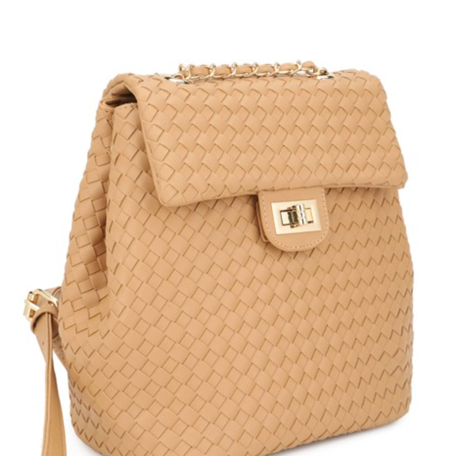 Sienna Woven Vegan Leather Backpack-Purses & Bags-Krush Kandy, Women's Online Fashion Boutique Located in Phoenix, Arizona (Scottsdale Area)