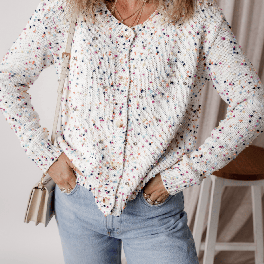 Life of the Party Confetti Crystal Cardigan-tops-Krush Kandy, Women's Online Fashion Boutique Located in Phoenix, Arizona (Scottsdale Area)