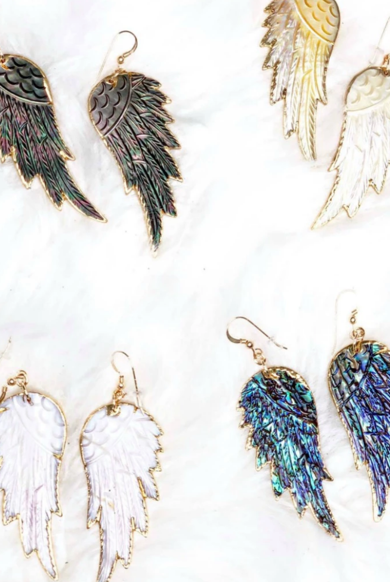 Abalone Wing Necklace-Chain Necklaces-Krush Kandy, Women's Online Fashion Boutique Located in Phoenix, Arizona (Scottsdale Area)