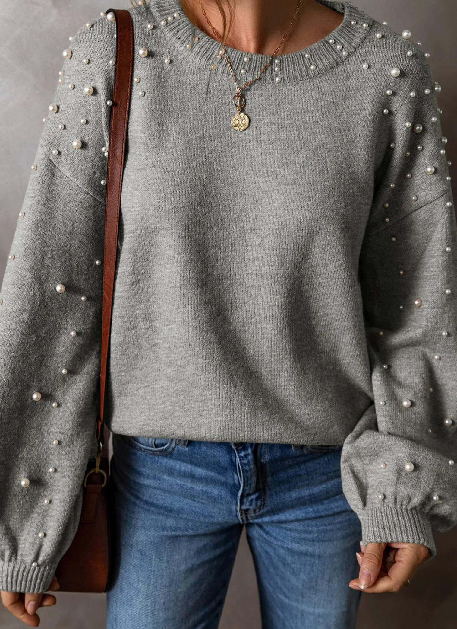 Pearly Chic Luxe Viscose Pearl Sweater-Sweaters-Krush Kandy, Women's Online Fashion Boutique Located in Phoenix, Arizona (Scottsdale Area)