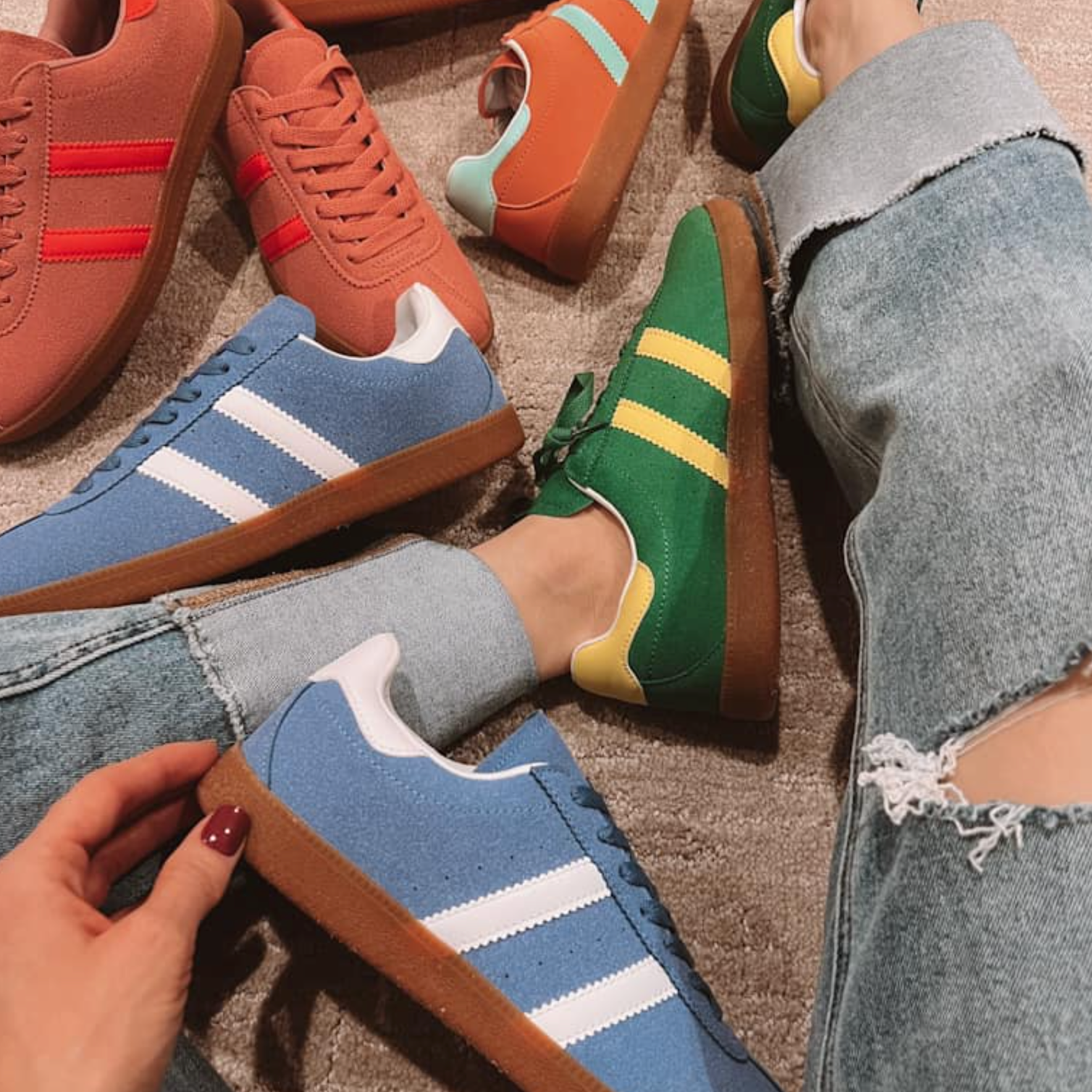 Retro Vibe Vintage Stripe Sneakers-Sneakers-Krush Kandy, Women's Online Fashion Boutique Located in Phoenix, Arizona (Scottsdale Area)