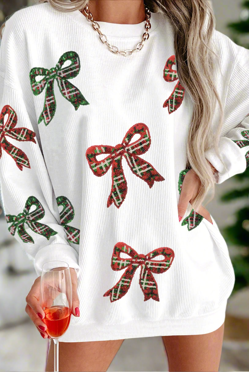 Tied with Love Corded Oversized Top-Sweaters-Krush Kandy, Women's Online Fashion Boutique Located in Phoenix, Arizona (Scottsdale Area)
