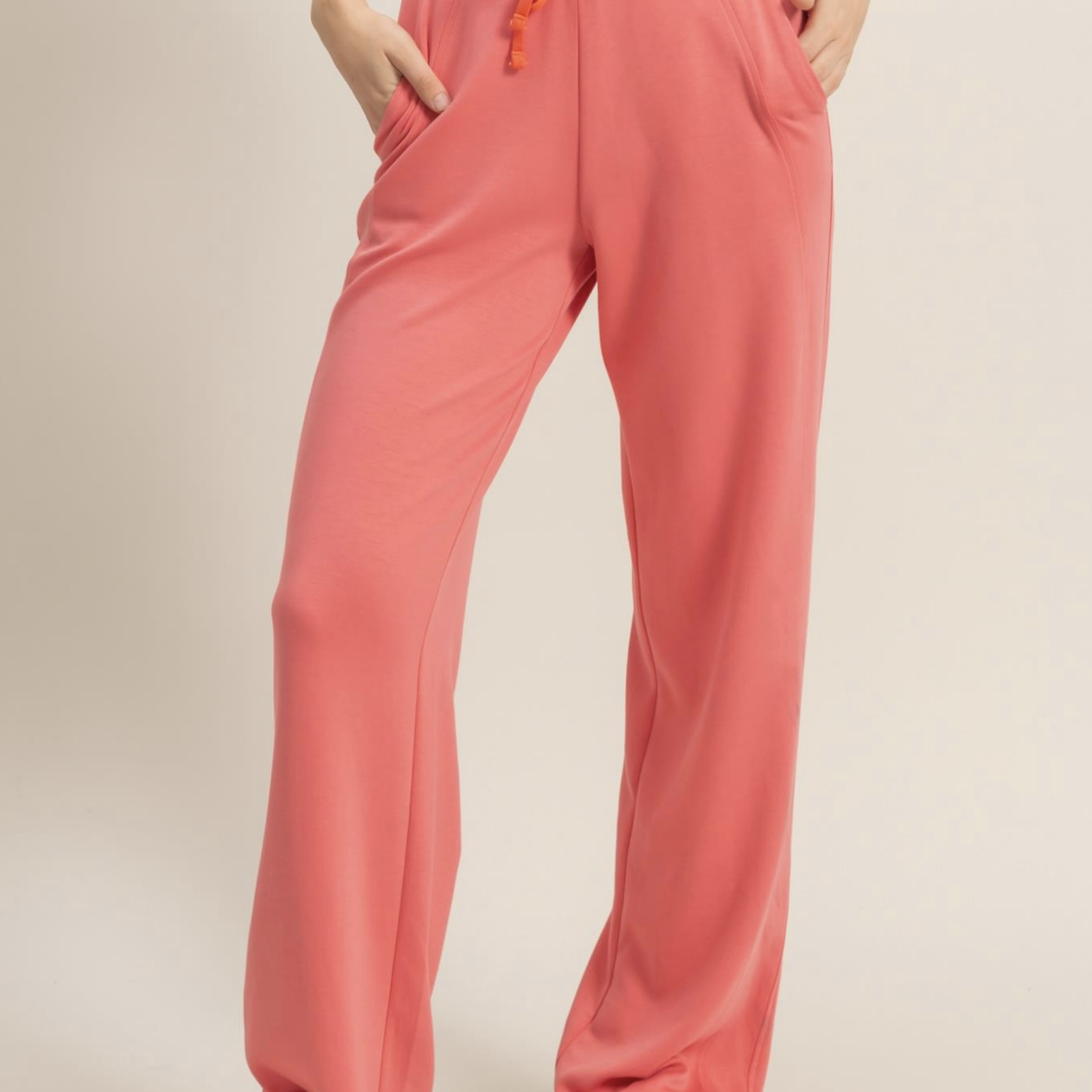 High-Waist Drawstring Straight-Cut Pants-Sweatpants-Krush Kandy, Women's Online Fashion Boutique Located in Phoenix, Arizona (Scottsdale Area)
