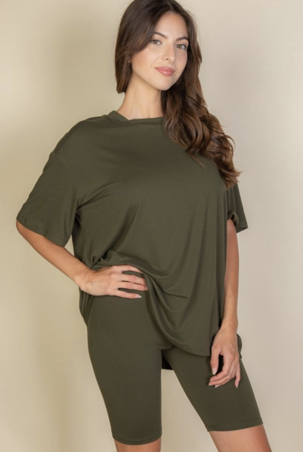 Loose Fit Oversized Bike Short Set| S-2X-2 Piece Outfit Sets-Krush Kandy, Women's Online Fashion Boutique Located in Phoenix, Arizona (Scottsdale Area)