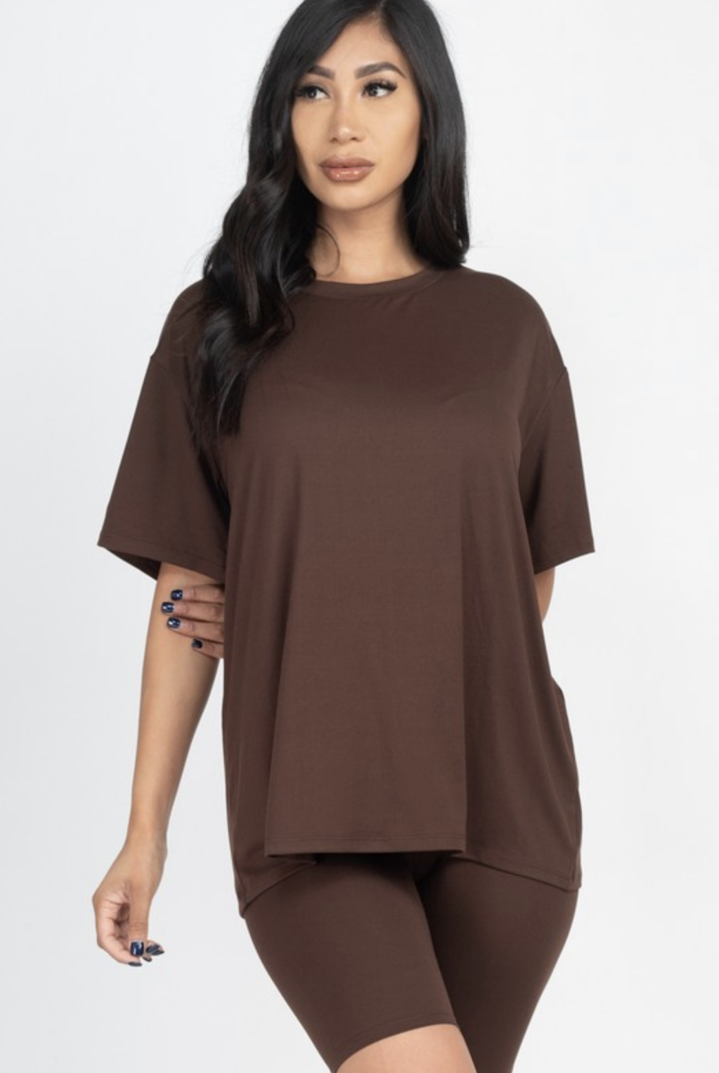 Loose Fit Oversized Bike Short Set| S-2X-2 Piece Outfit Sets-Krush Kandy, Women's Online Fashion Boutique Located in Phoenix, Arizona (Scottsdale Area)